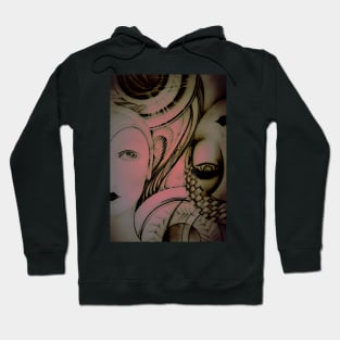 art deco pink neon  by Jacqueline Mcculloch Hoodie